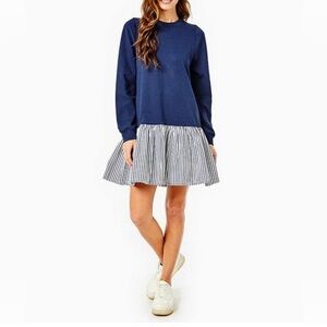 Addison Bay NWT Womens The Swing Dress Navy & White Sz Small Country Club Preppy